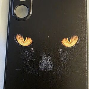 Black Cat Eyes Phone Case for Samsung Galaxy S24+ — Gothic / Witchy Aesthetic